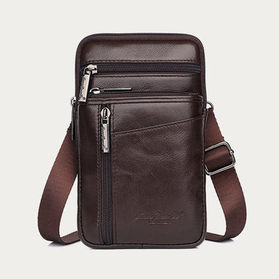 Messenger Bag For Men Mini Ultra Thin Leather Shoulder Bag