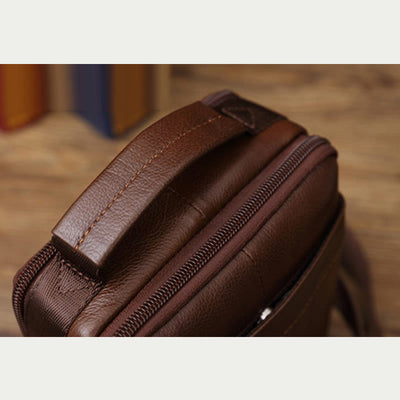 Messenger Bag For Men Vintage Gentle Leather Crossbody Bag