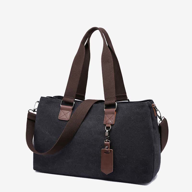 Triple Compartment Canvas Totes Handbag Multifunction Casual Crossbody Shoulder Purse