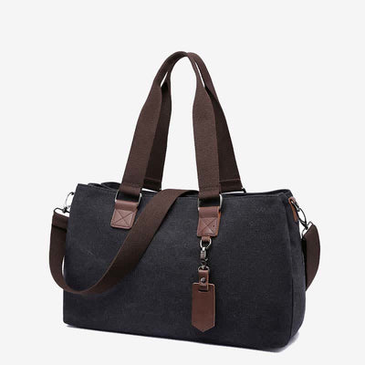 Triple Compartment Canvas Totes Handbag Multifunction Casual Crossbody Shoulder Purse