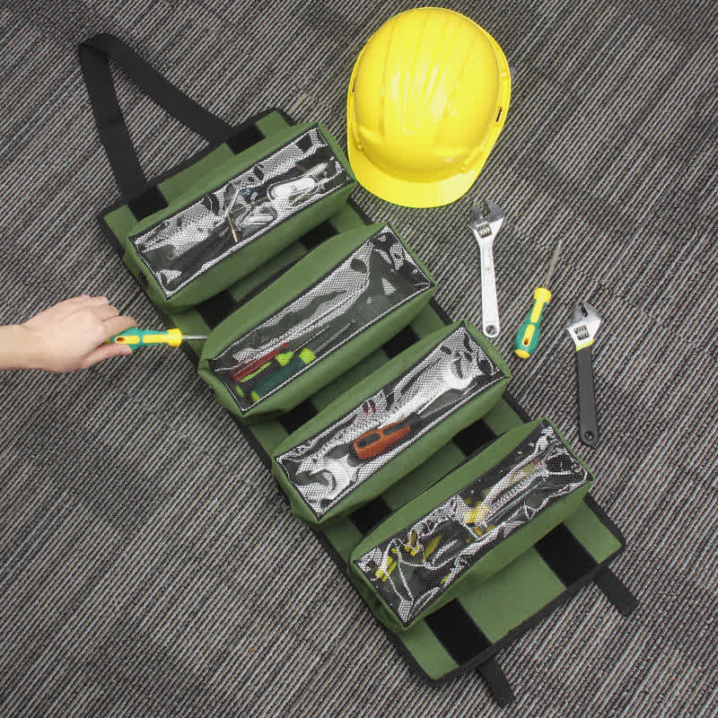 Tool Roll Bag Heavy Duty Tool Organizer with 4 Removable Pouch