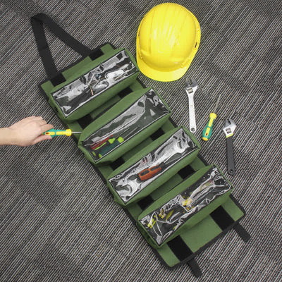 Tool Roll Bag Heavy Duty Tool Organizer with 4 Removable Pouch