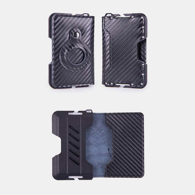 Genuine Leather Bifold Mens Leather Airtag Wallet BFID Blocking Card Holder