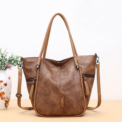 Tote Bag for Women Vintage Large Capacity PU Leather Handbag