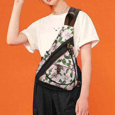 Casual Travel Canvas Sling Bag Daypack Shoulder Backpack For Women Men