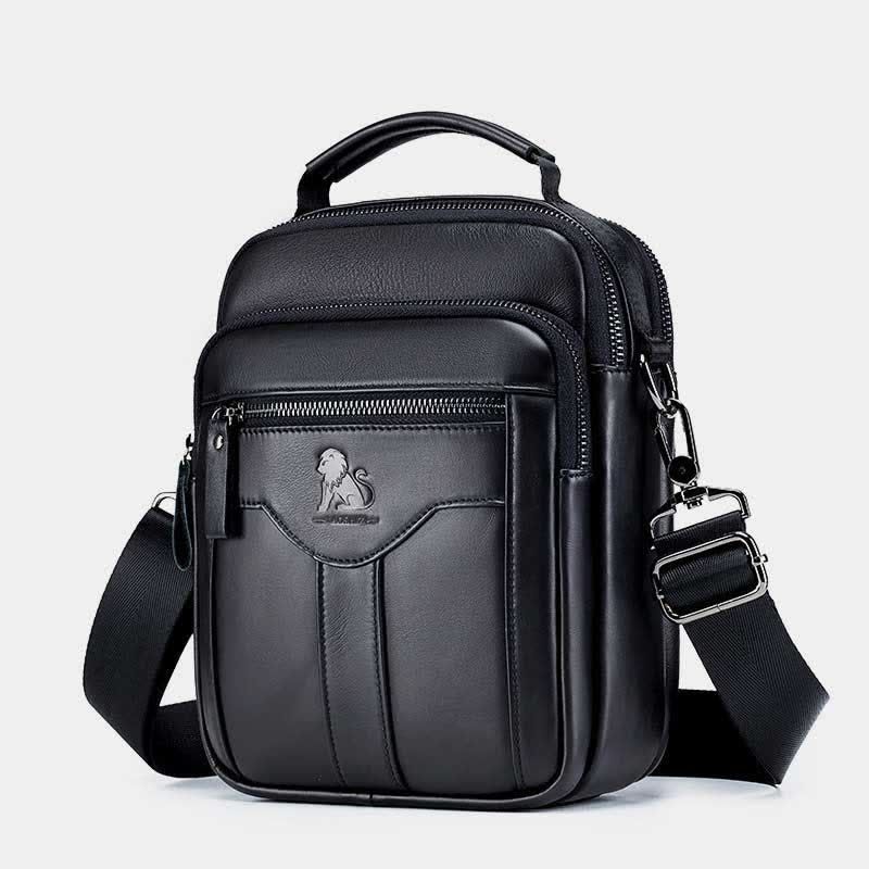 Multi-pocket Real Leather Small Messenger Bag Shoulder Purse Travel Carry Bag