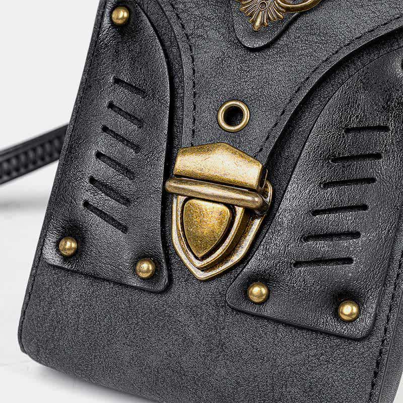 Steampunk Small Crossbody Bag Shoulder Purse Cellphone Satchel with Belt Loop