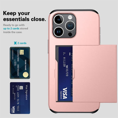 Iphone Slide Card Phone Case 2 In 1 Anti Fall Wallet Case for iPhone 14/15/16