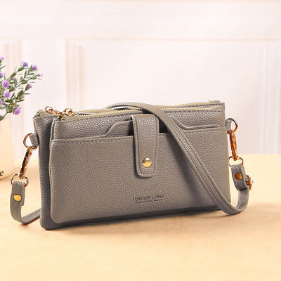 Double Compartment Phone Bag For Women Multifunctional Leather Crossbody Bag