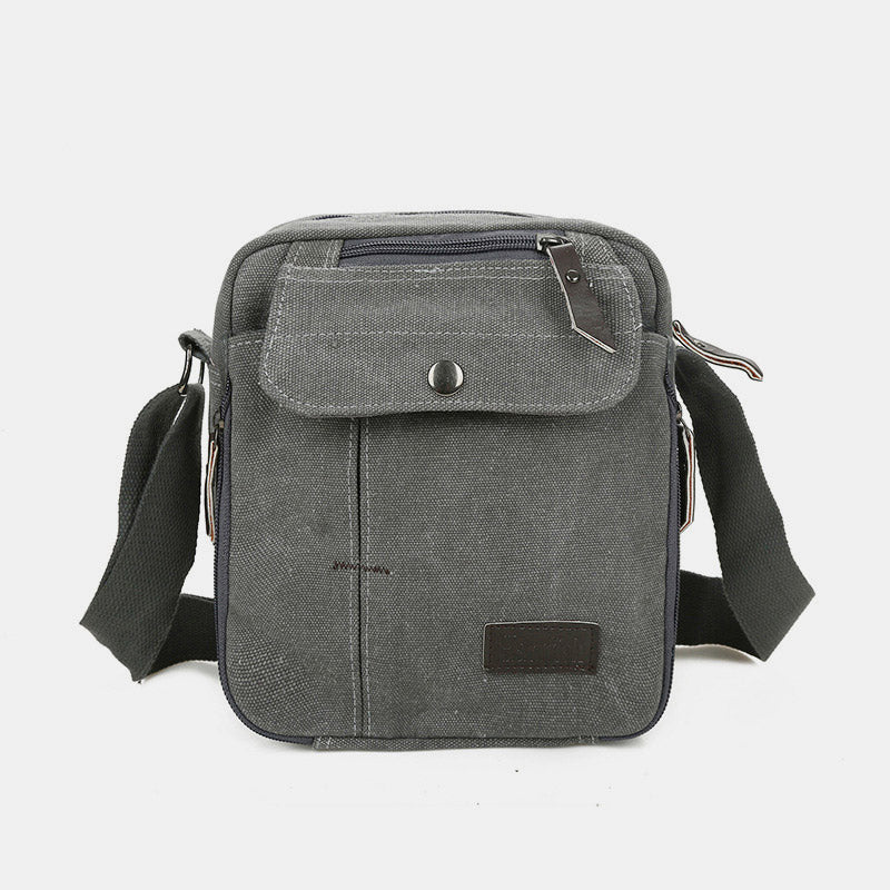 Mens Small Messenger Bag Multi-Slot Travel WorK Canvas Shoulder Bag