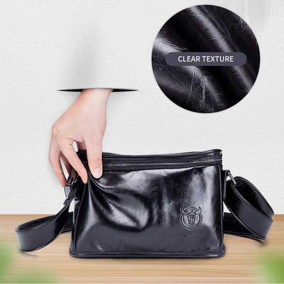 Large Capacity Genuine Leather Waterproof Messenger Bag