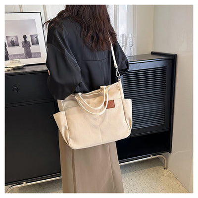 Simple Tote Bag For Women Daily Portable Canvas Crossbody Bag