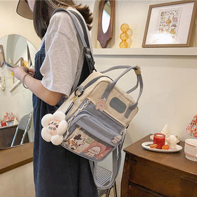 Backpack for Women Cute Cartoon Printing Mixcolor Student Travel Daypack