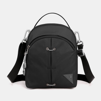 Double Layer Nylon Small Womens Mens Crossbody Bag Waterproof Lightweight Purse