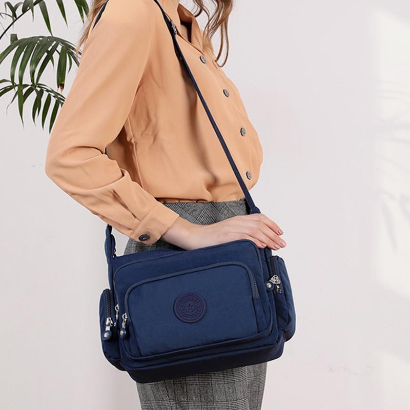 Waterproof Multi-Pocket Solid Crossbody Bag