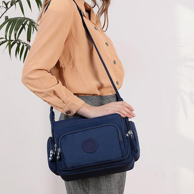 Waterproof Multi-Pocket Solid Crossbody Bag