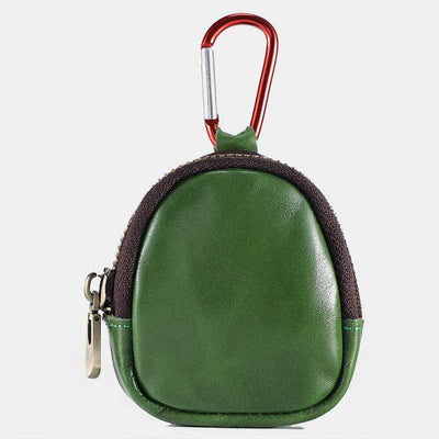Mini Leather Zipper Coin Purse Cowhide Leather Cute Purses Wallet