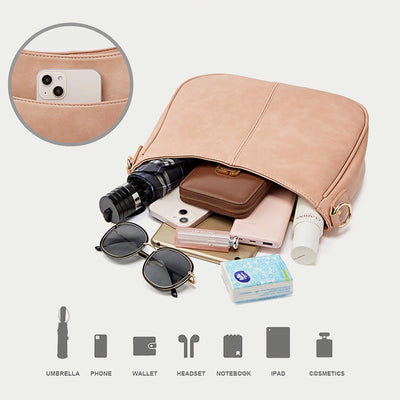 Shoulder Bag For Women Double Strape Elegant PU Leather Bag