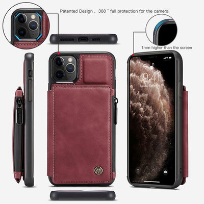 2 IN 1 Anti-theft RFID Phone Bag Wallet Smartphone Case Compatible with iPhone