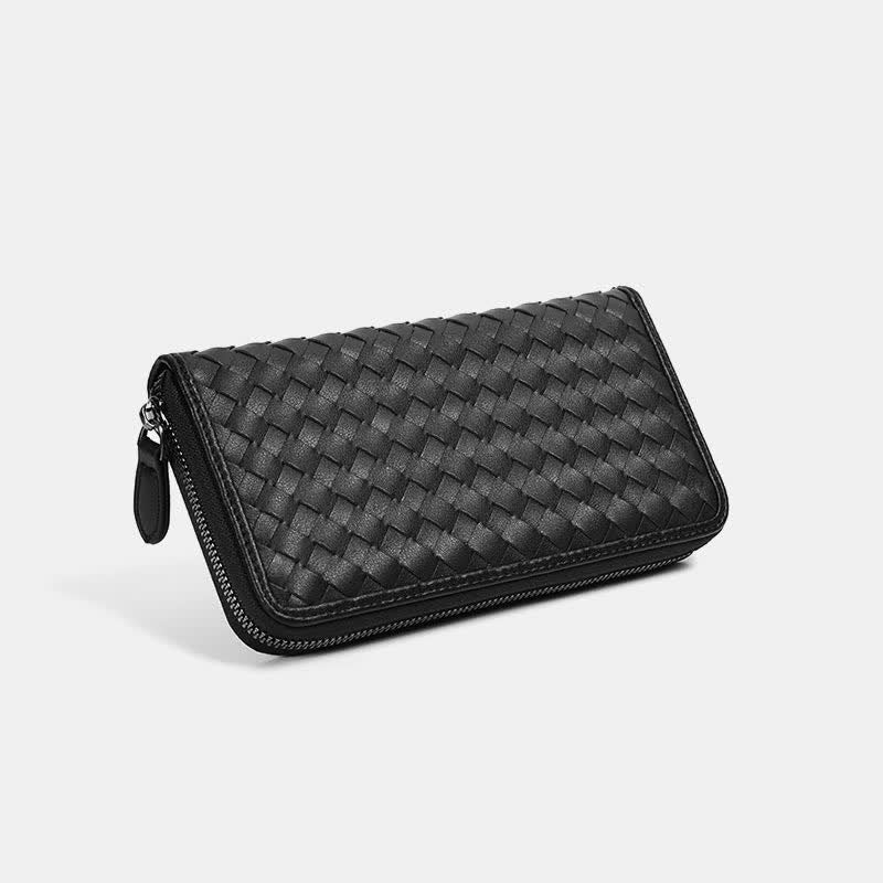 Leather Wallet for Men Zip Around Pattern Print Luxury Wallet Clutch