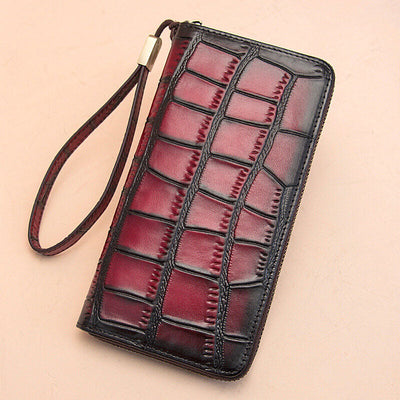 Women Genuine Leather Alligator Multi-card Slots Wallet