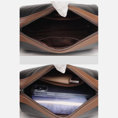 Elegant Vegan Leather Crossbody Bag Classic Solid Color Lady Bag