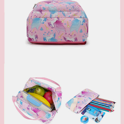 Unicorn Schoolbag Set for Girls Backpack Bookbag Lunch Bag Pencil Case