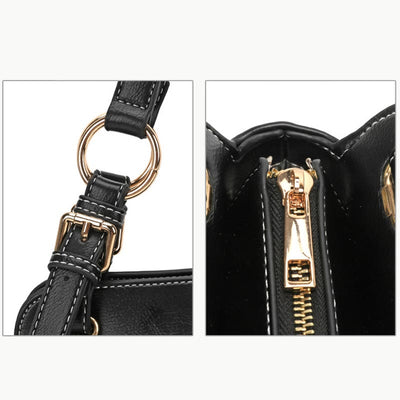 Multifunctional Pleated Tote Women Classic Plain Color Underarm Purse