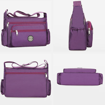 Waterproof Multi-Pocket Printed Crossbody Bag