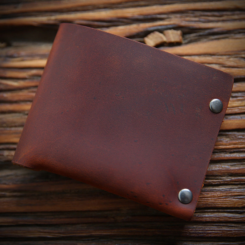 Vintage  Rivet Genuine Leather Wallet