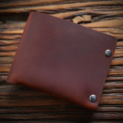 Vintage  Rivet Genuine Leather Wallet