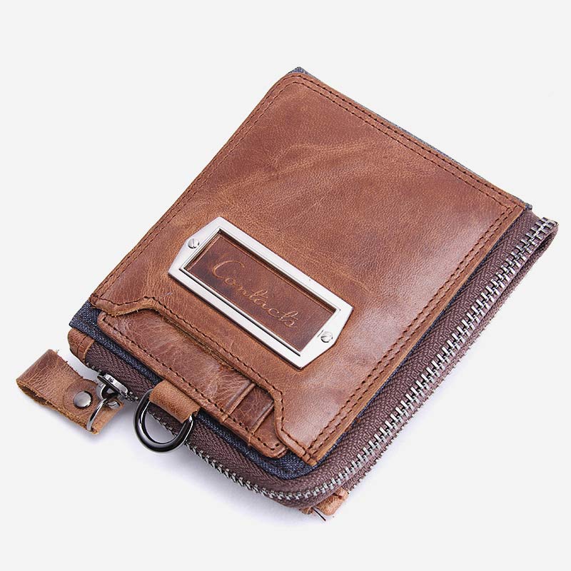 Vintage Leather Wallet Super Roomy Bifold Short Wallet for Men