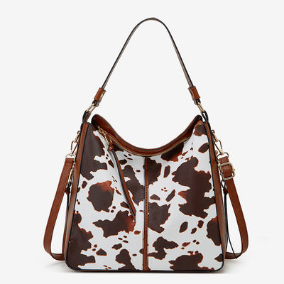 Leopard Milk Grain Ladies Tote Multiple Carry Leather Underarm Bag