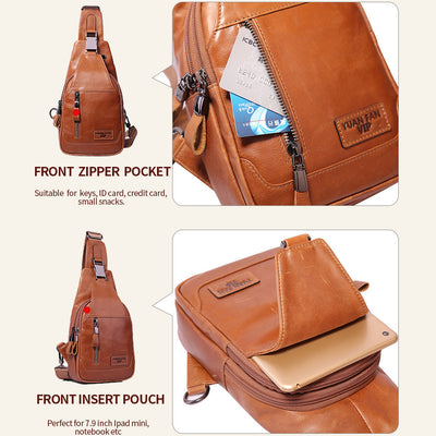 Vintage Genuine Leather Multi-function Sling Bag