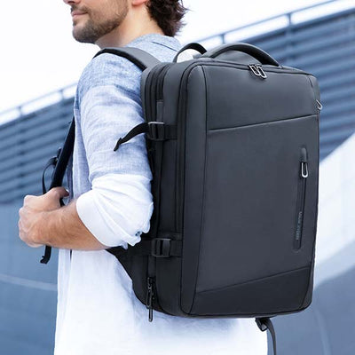 Expandable Capacity Multi-Layer Business Waterproof Backpack with Clock