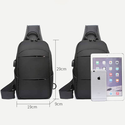 Sling Crossbody Backpack Shoulder Bag for Men with USB Charger Port