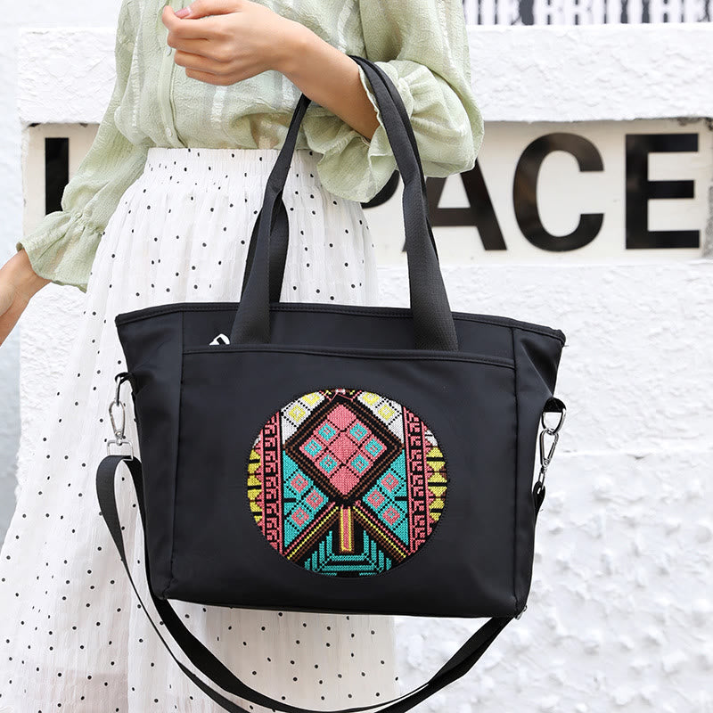 Lightweight Nylon Tote Ethnic Waterproof Shoulder Purse For Women