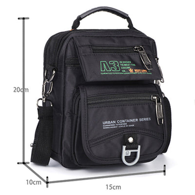 Multi-Pocket Nylon Purse Casual Crossbody Shoulder Bag Travel Carry Chest Bag