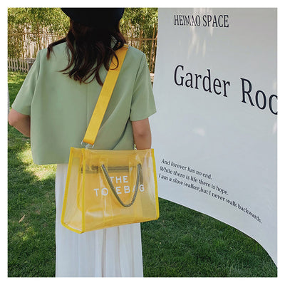 Tote Bag For Women Large Capacity Transparent PVC Crossbody Beach Bag