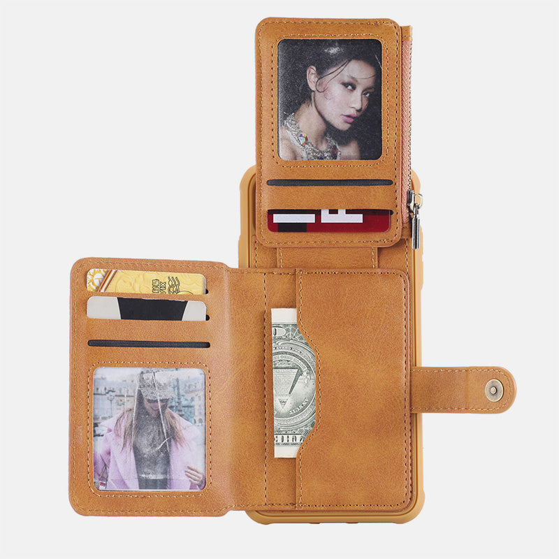 Multi-Slot Leather Wallet Case for iPhone Samsung