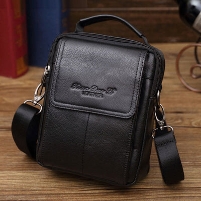 Messenger Bag For Men Vintage Gentle Leather Crossbody Bag