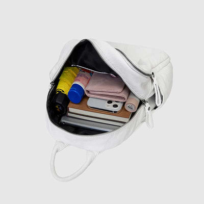 Soft Leather Backpack for Women Fashion Designer Travel Ladies Daypack