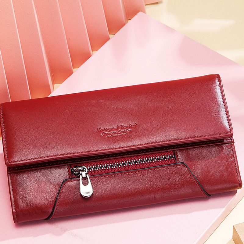RFID Anti-Theft Multi-Card Genuine Leather Wallet