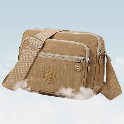 Waterproof Double Compartment Crossbody Bag Purse with Adjustable Shoulder Strap