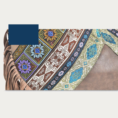 Crossbody Bag For Women Travel Ethnic Style Tassel Leather Bag