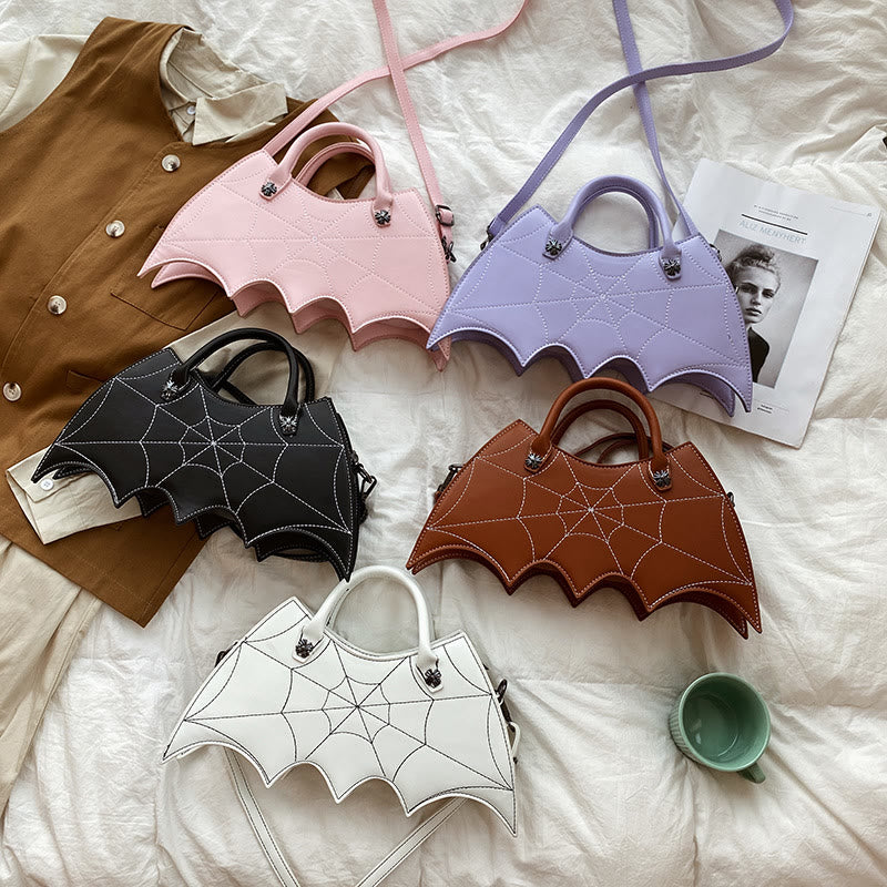 Crossbody Bag For Halloween Outfit Creative Bat Pattern Leather Bag