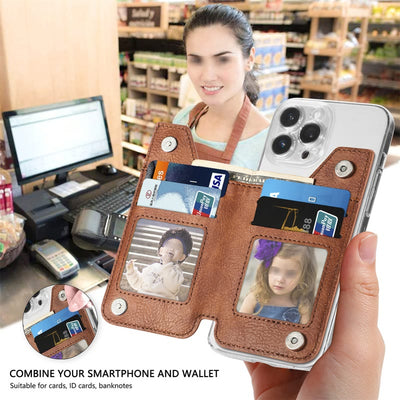 Wallet For Phone Creative Stick Clamshell Style Back Card Holder
