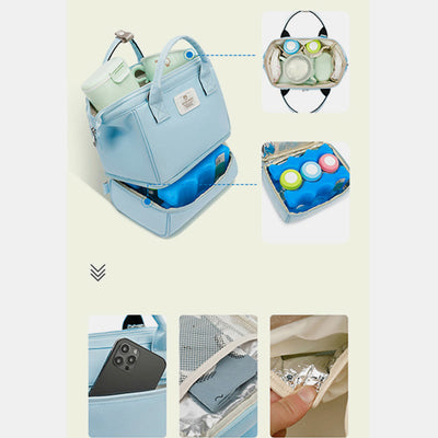 Mommy Bag For Women Portable Keep Fresh Multifunctional Lunch Bag