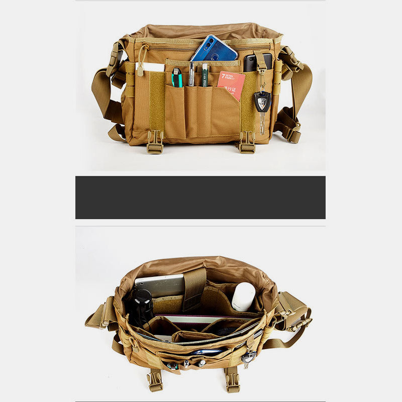 Men's Military Messenger Bag Crossbody Bag Travel Carry Bag with Multi-Slots