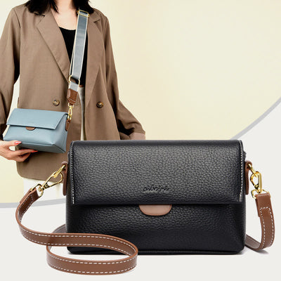 Faux Leather Crossbody Cell Phone Purse with 2 Shoulder Strap